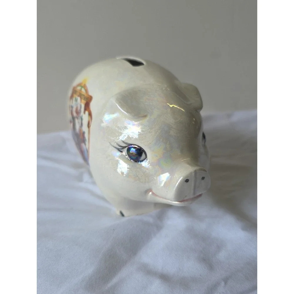 Vintage Christmas Pig Piggy Bank‎